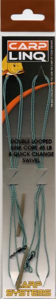 2 Carp Linq Karpfen Double Looped Sink Core 45 LB & Quick Change Swivel